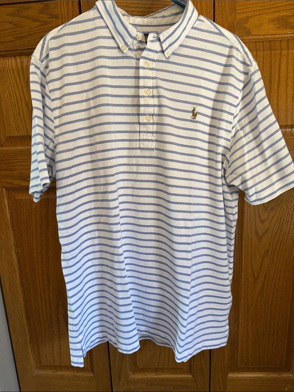 Polo by Ralph Lauren Light Blue and White Striped Polo Shirt